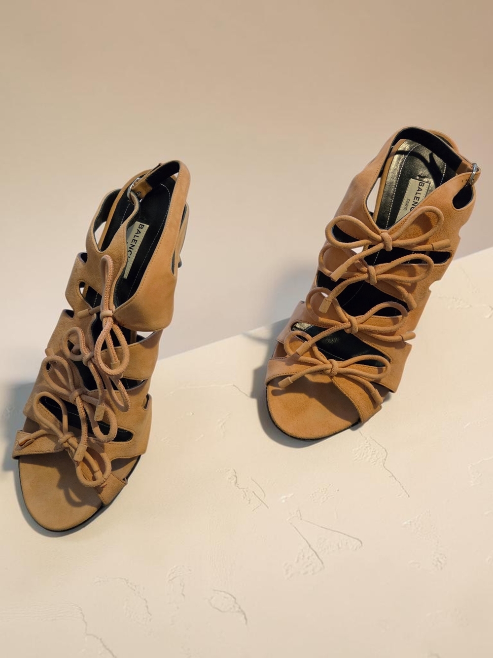 Balenciaga Suede Lace-Up Women’s Sandal Size 7.5